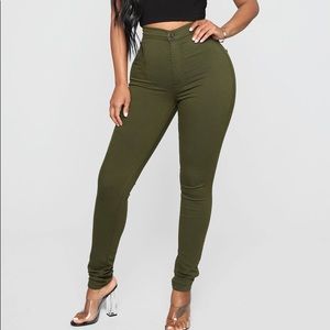 Olive green High waisted jeans
